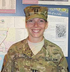 Captain Nicole Protz, commander of the 472nd Signal Co.