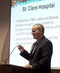 Tim Plante, Associate Administrator in charge of Patient Care Services for St. Clare Hospital.
