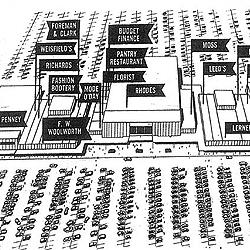 Map of Villa Plaza\'s original layout, 1957 (detail)